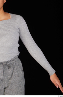 Zahara arm casual dressed grey sweatshirt upper body 0002.jpg